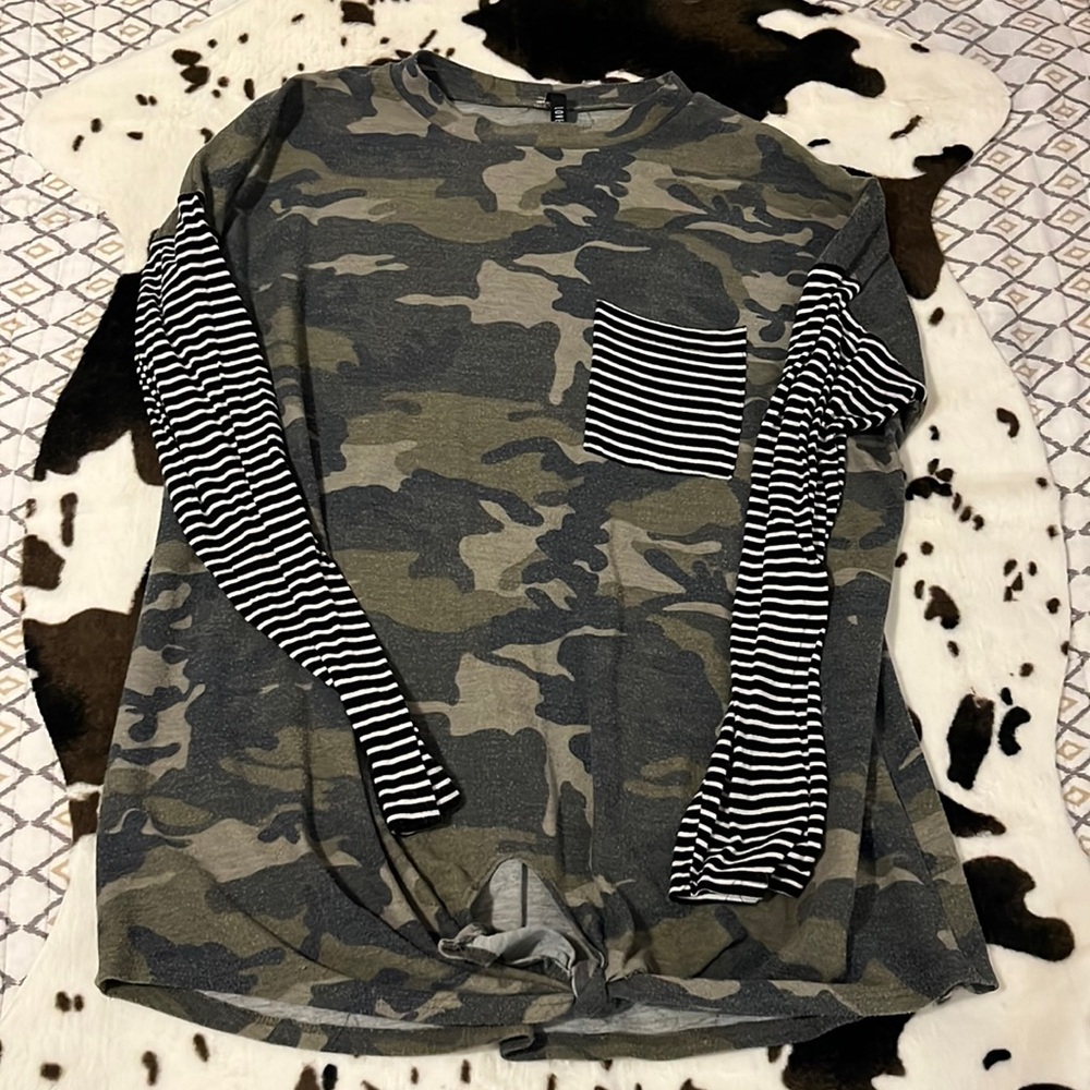 Camo Long Sleeve Pocket Tee